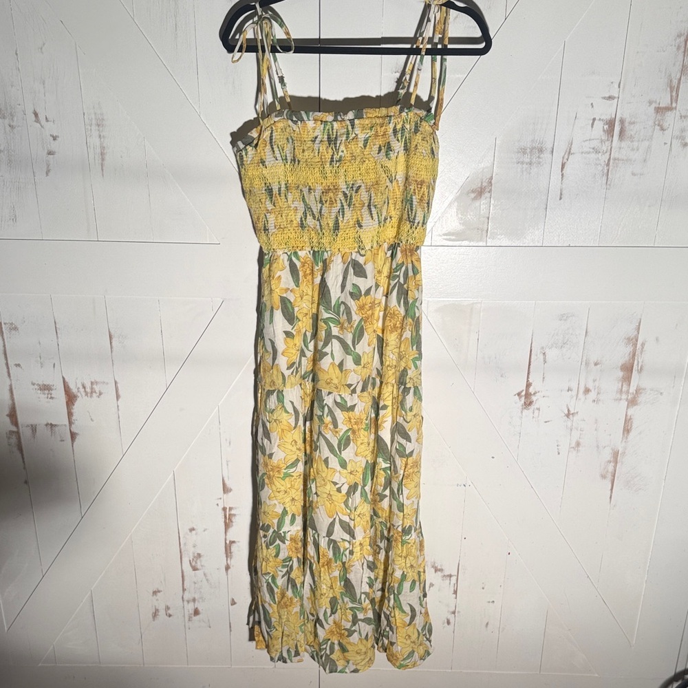 Blu Pepper Floral Sundress Yellow